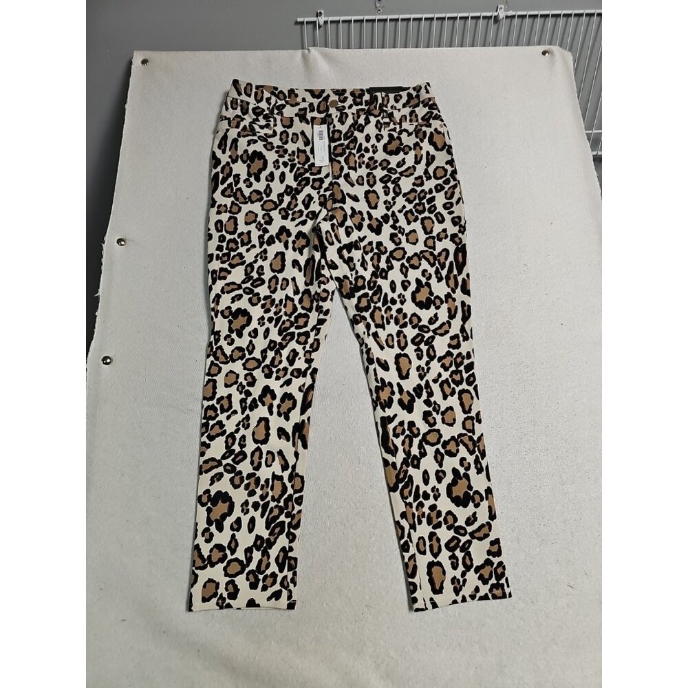 Chicos‎ So Slimming Refined Ponte Ankle Pants Leopard Print Animal Size 1.5 NEW